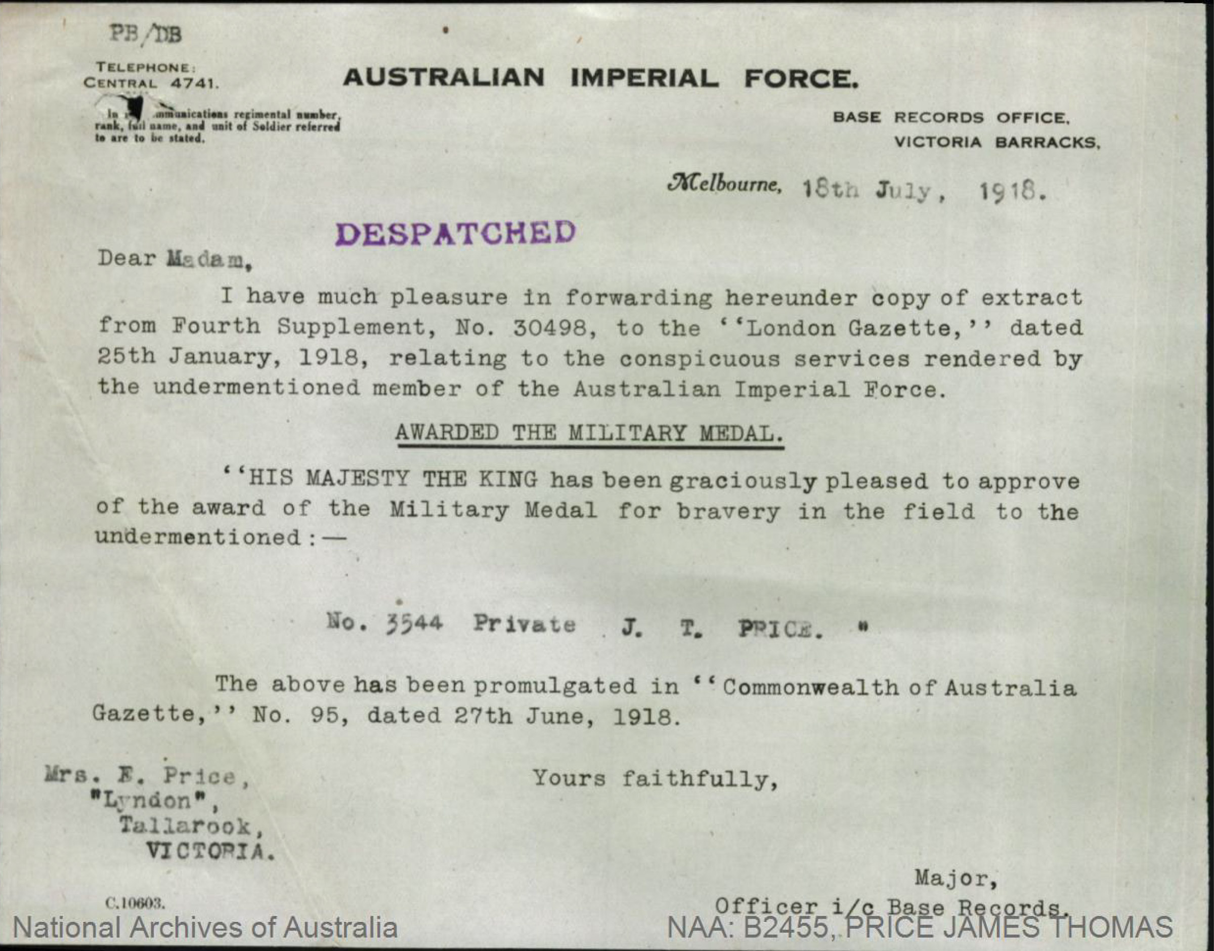 Image credit: National Archives of Australia